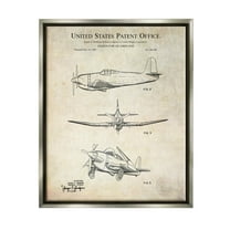 Stupell Industries Vintage Historic US Aircraft Graphic Art Luster Gray Floating Framed Canvas Print Wall Art, Design by Karl Hronek