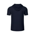 thumbnail image 7 of Men's Short Sleeve Hoodie Cotton Hooded T Shirts Lightweight Sweatshirt Hoodies Pullover Navy XL, 7 of 7