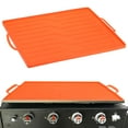thumbnail image 1 of Cubierta protectora de tapete de silicona para plancha, cubierta para parrilla de 17 pulgadas de largo, protege la plancha de escombros y óxido, naranja, 1 of 6