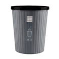 thumbnail image 1 of Pontos - Cubo de basura con aro de presión, sin tapa, de plástico, ahorra espacio, ideal para cocina, baño, sala de estar, con rayas, para uso diario., 1 of 8