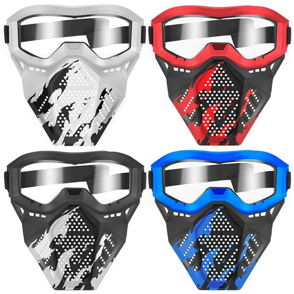 Máscara táctica con gafas de seguridad para niños compatible con Nerf