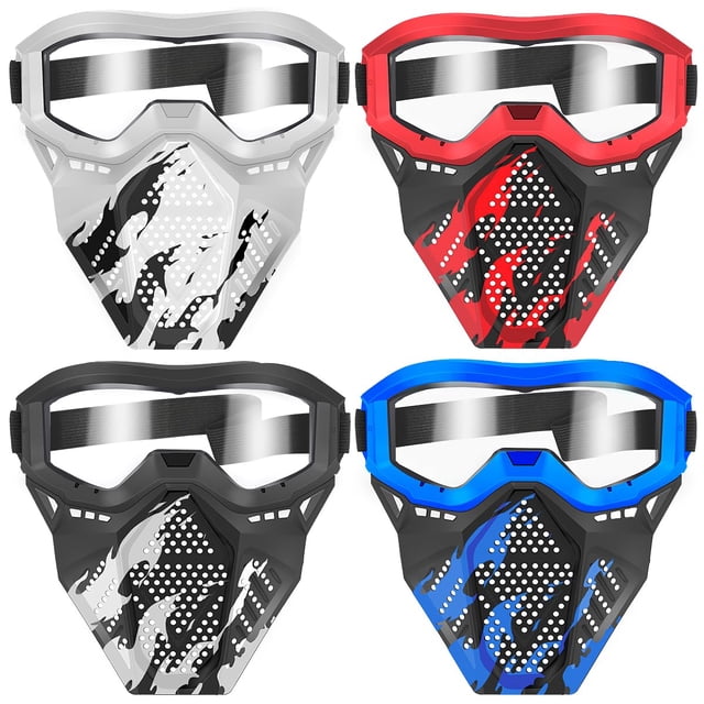 Máscara táctica con gafas de seguridad para niños compatible con Nerf