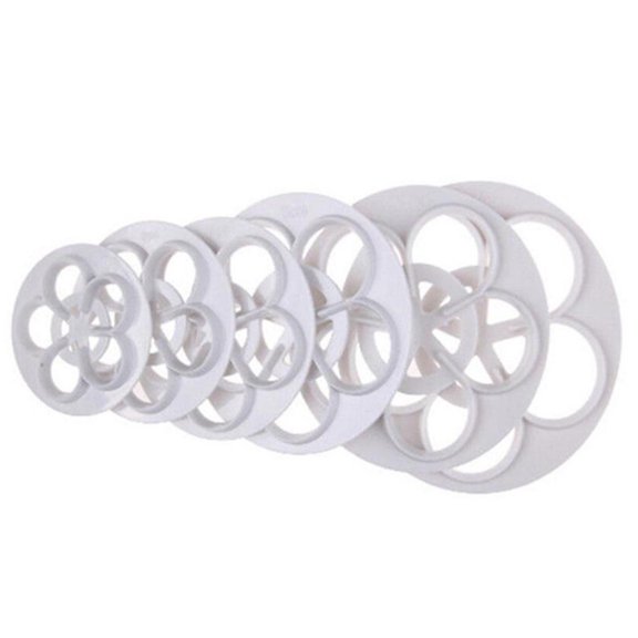 Rose Flower Cutters Set Flowers Modelling Tools for Cake Decorating Cookie Mold Sugarcraft Plunger Cutter Mold Set of 6