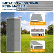 MRUAKA Outdoor Storage Shed 5x3 FT, Resin Garden Shed for Bike, Tool, Plastic Outside Sheds & Outdoor Storage Storage Box with Lockable Door for Backyard, Patio, Lawn, Sandstone