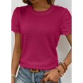 thumbnail image 3 of Camiseta SHEWIN Fashion 2025 con cuello redondo y manga corta para mujer, 3 of 4
