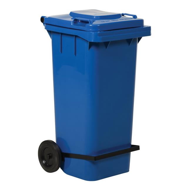Vestil Manufacturing TH-32-BLU-FL 32 gal Trash Cans with Foot Lid Lifter&amp;#44; Blue