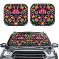 thumbnail image 2 of Sikiie Colorful Floral Embroidery Mexican Print Foldable Car Windshield Sun Visor, Car Window Sunshade Suitable for Sedan, SUV and Truck Car Accessories-Medium, 2 of 6
