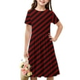 thumbnail image 2 of Ashirexll Teen Summer Dresses, Girls Summer Dresses, 4-14 Years Toddler Girls Summer Gradient Color Printed Short Sleeve Stretchy Dress A-Line Dress, 2 of 7