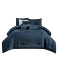 thumbnail image 2 of HGMart Bedding Comforter Set Bed In A Bag - 7 Piece Luxury Microfiber Bedding Sets - Oversized Bedroom Comforters, Queen Size, Abel Navy, 2 of 5