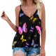 thumbnail image 1 of Gibobby Top informal de verano para mujer, camiseta con cuello en V, blusas elegantes con estampado Sexy, camisola con tirantes finos(Rosa,CH), 1 of 5