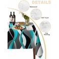 thumbnail image 2 of Aqua Stripe Table Cloth, Ombre Grey Moire Geometric Modern Abstract Waterproof Tablecloth for Rectangle Tables, Reusable Washable Fabric Table Cover for Restaurant Kitchen Dining Tables 60"x102", 2 of 6