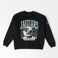 thumbnail image 6 of Women's Gameday Couture Black Jacksonville Jaguars Oversized Victory Lane Black Label Premium Fleece Sweatshirt, 6 of 6