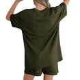 thumbnail image 5 of Purcolt Short Sets for Womens Lightweight Summer Two Piece Set Casual Crew Neck Short Sleeve Tops and Elastic Waist Shorts with Pockets, 5 of 8