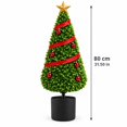 thumbnail image 3 of Christmas Ornament, Artificial Boxwood Christmas Planter Topiary Decor, Potted Greenery Figurine, Classic Holiday Styling, For Porch Entryway Indoor Outdoor Christmas Decoration, 3 of 5