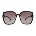 thumbnail image 5 of Womens Luxe Rhinestone Jewel Hinge Oversized Rimless Butterfly Sunglasses Brown - Brown Black, 5 of 8
