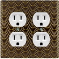 thumbnail image 1 of Metal Light Switch Plate Cover Japanese Sea Wave Pattern Black Wallpaper WAL019, 1 of 13