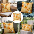 thumbnail image 4 of Throw Pillow Covers, Orange Thanksgiving 24x24 Pillow Covers for Couch/Sofa/Bed, Fall Maple Leaves Berries Farmhouse Decorative Square Linen Cushion Pillowcase for Home Decor, 4 of 9