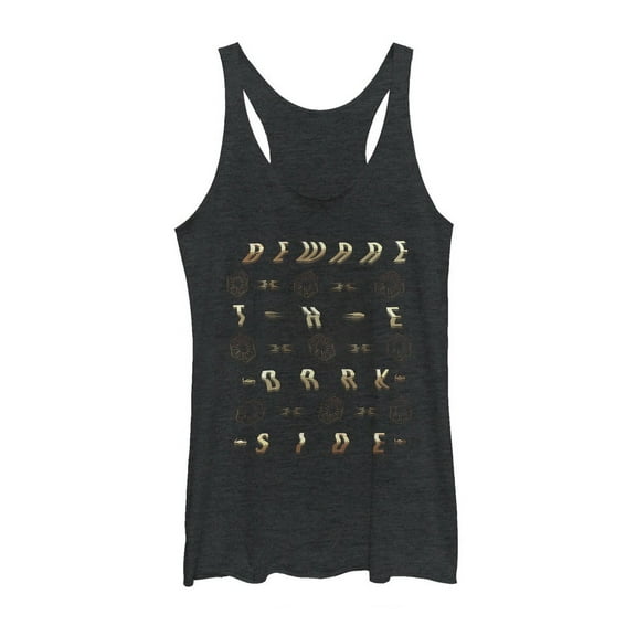 Women's Star Wars The Last Jedi Beware Dark Side Distort  Racerback Tank Top Black Heather Medium
