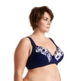 thumbnail image 2 of Curve Muse Women's Plus Size Unlined Underwire Lace Bra with Cushion Straps- CREAM, NAVY- Size:34DD, 2 of 6