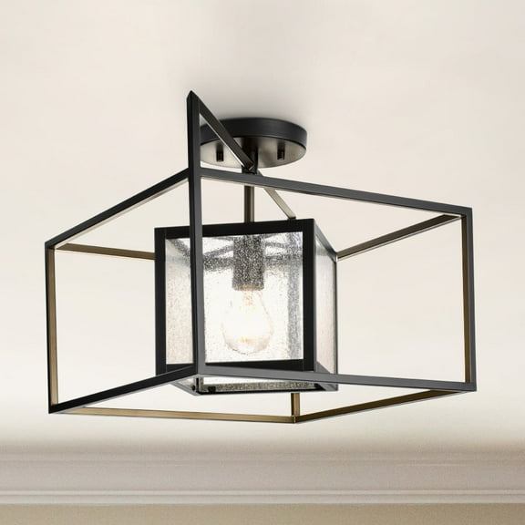 Luxury Transitional Ceiling Light, Matte Black, UHP4730