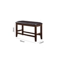 thumbnail image 5 of Benjara Wooden Counter Height Bench with Leatherette Seat- Brown and Black, 5 of 6
