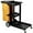 Black+Yellow, variant on 3-Tier Commercial Cleaning Cart with 25-Gallon PVC Trash Bag, 200 lbs Capacity Heavy-Duty Janitorial Utility Cart, 47"x20"x38.6" Yellow & Black Housekeeping Cart with Waterproof Cover