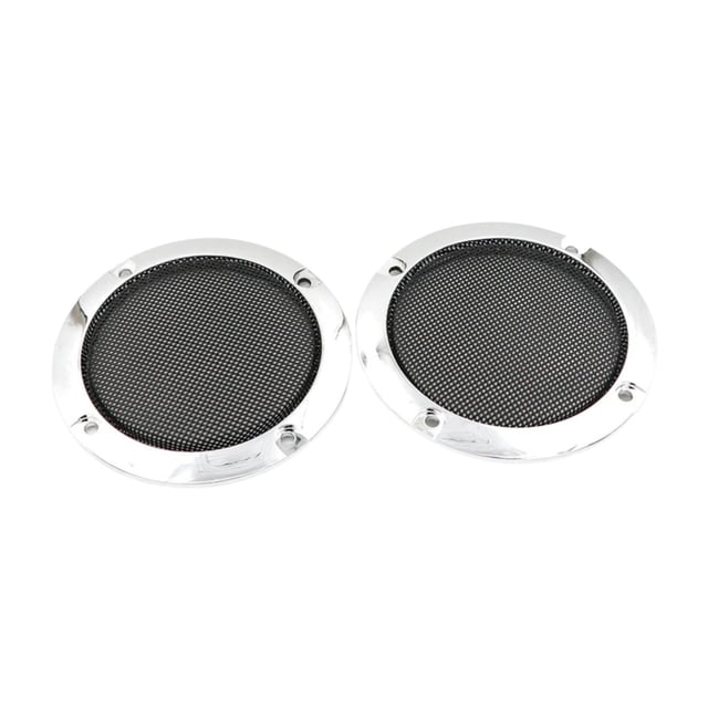 2 cubiertas protectoras rejilla para altavoces 2", carcasas malla acero inoxidable resistente para subwoofers y altavoces multimedia. Plata