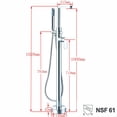thumbnail image 4 of Bathtub Faucet Freestanding Floor Mounted Tub Filler Bath Mixer with Hand Shower, 4 of 9