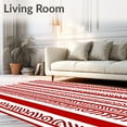 thumbnail image 2 of ODIKA 8'x10' Machine Washable Non-Slip Area Rug, Cane Stripe Accent Floor with Peppermint Swirl Details High Traffic Rug with Pad, Red, 614325, 2 of 8