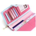 thumbnail image 3 of （10PCS）Multi-Card Position Two Fold Long Zippered Wallet Women'S Long Zippered Wallet Handbag Rose Red, 3 of 4