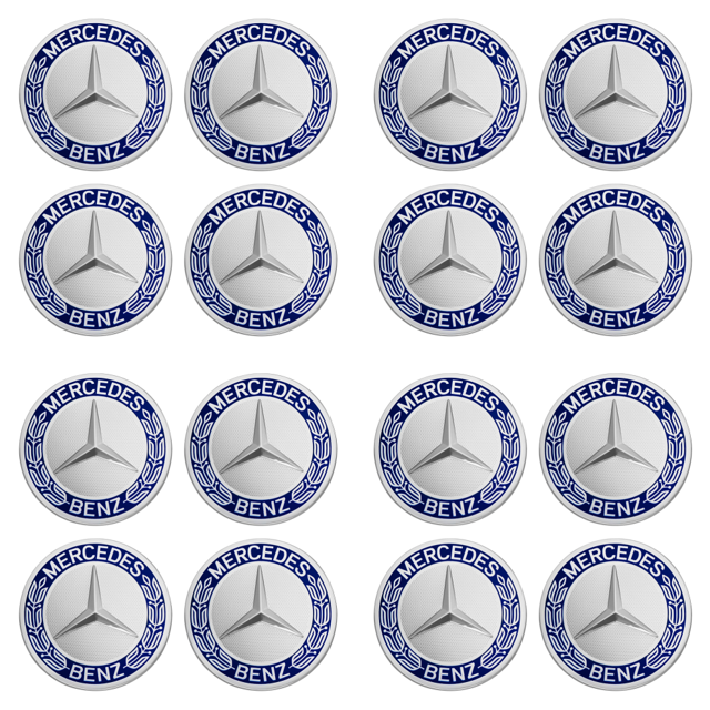 4 Uds. Tapacubos Llanta 75mm Emblema Insignia para Mercedes () Azul