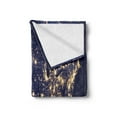 thumbnail image 2 of Night Soft Flannel Fleece Blanket, Continent America by Night As Seen from Outer Space Vibrant View Planet Earth, Cozy Plush for Indoor and Outdoor Use, 50" x 60", Mustard Navy Blue, by Ambesonne, 2 of 5