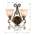thumbnail image 3 of 7502-BU-GT-MWP Crystorama Lighting Norwalk - Two Light Wall Sconce-Bronze Umber Finish-Hand Cut Crystal Type-Golden Teak Crystal Color, 3 of 3
