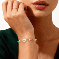 thumbnail image 3 of 14K Gold Plated Virgin Mary Cross Bracelet with Natural Stone Beads for Women, Baptism & Confirmation Gifts, 3 of 6