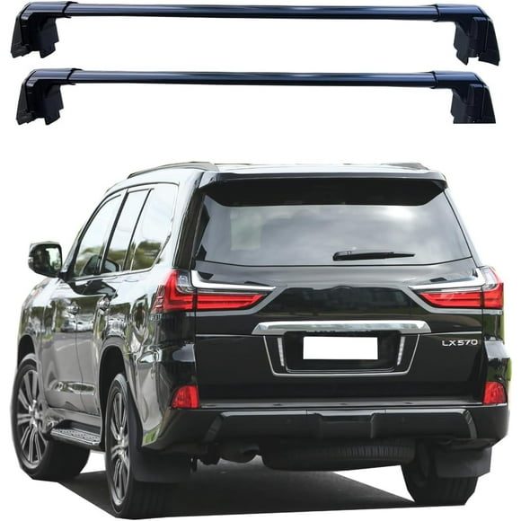 ROKIOTOEX Roof Rack Crossbars for 2016-2021 LX570 Black Cross Bars