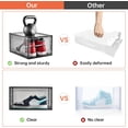 thumbnail image 4 of Paquete de 12 organizadores de almacenamiento de zapatos transparentes grises, cajas apilables para clóset, caja de zapatos de plástico frontal con puerta gris, fácil de montar, 4 of 4