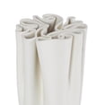 thumbnail image 4 of DecMode 10" Abstract Ribbed Dimensional Folded White Ceramic Vase with Compact Wavy Rim, 4 of 9