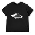 thumbnail image 3 of Hanmun Men's Planet With Ring T-Shirts Short Sleeve Cotton Round Crew Neck Moisture Wicking Black USA, 3 of 9