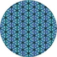 thumbnail image 1 of Ahgly Tapis Rond Lavable en Machine Intérieur Transitionnel Bleu Lapis, 4 Pieds Rond, 1 of 7