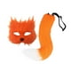 thumbnail image 2 of Máscara y cola de animal peludas, accesorios para cosplay, ideales para disfraces, actuaciones y juegos de rol. naranja, 2 of 9