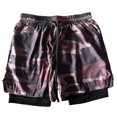 thumbnail image 5 of Mens Swim Trunks with Compresssion Liner Elastic Waist Camouflage Print Board Shorts with Pockets Swim Shorts Beachwear, 5 of 6