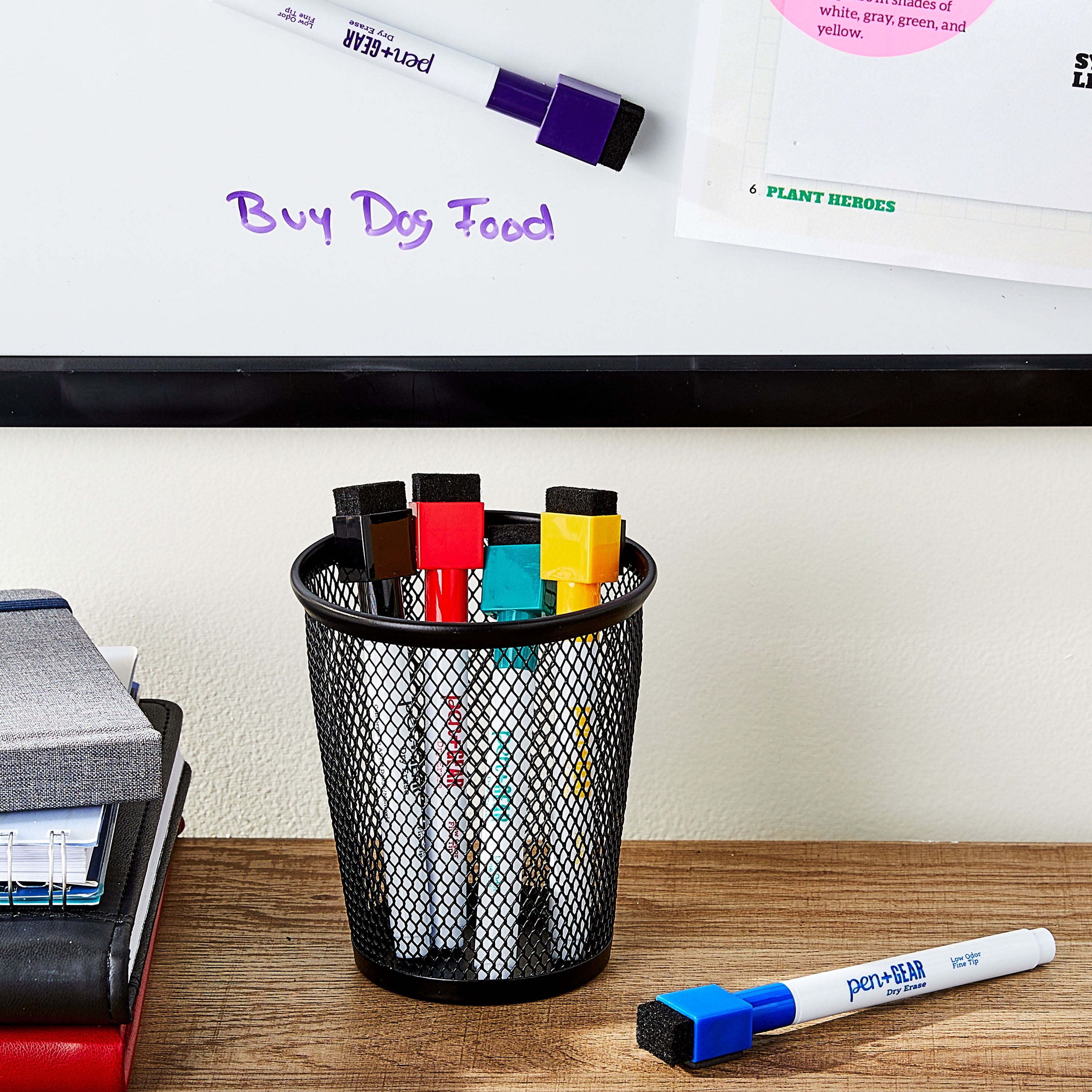 (3 pack) Pen+Gear Magnetic Dry Erase Markers with Eraser, Fine Tip, Assorted Colors, 6 Count