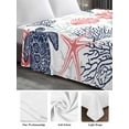thumbnail image 5 of California King Size Flat Sheet Only, Blue Red Coastal Soft Brushed Microfiber Bed Sheets, Sea Turtle Nautical Coral Summer Beach Hotel Quality Breathable Bedding Top Sheet, Easy Care, 108"x98", 5 of 9