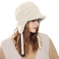thumbnail image 4 of XIAOCHA Women’S Brimmed Ear‑Flap Beanie，Fleece‑Lined Fall‑Winter Outdoor Trapper,Beige, 4 of 7