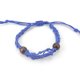 thumbnail image 1 of Xiao Hua Pulsera de cuentas hecha a mano, ideal para hombres y mujeres. Pulsera de malla tejida a mano, ajustable y elástica, con piedra natural (azul oscuro)., 1 of 5