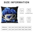 thumbnail image 5 of Creowell Blue Roses Heart Gothic Art Pillow Cushion Covers for Sofa Couch Bedroom Car Chair Home Decor Aesthetic Decorative 1PC 18x18in, 5 of 5