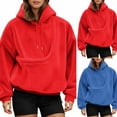 thumbnail image 3 of Women Pet Carrier Hoodie Cat Dog Pouch Holder Sweatshirt Shirt Top Larger Pocket Fleece Warm Long Sleeve Hooded Pullover,Color:Red,Size:L, 3 of 6
