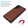 thumbnail image 3 of Takfox For Samsung Galaxy S22 Ultra Wallet Case with Card Holder, PU Leather Credit Card Slots Slim Protective Folio Flip Case TPU Frame Bumper Magnetic Closure Cover,Brown, 3 of 7