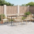 thumbnail image 1 of vidaXL 7 Piece Garden Dining Set with Cushions Beige Poly Rattan, 1 of 5