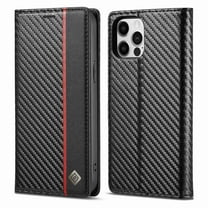Dteck Case for iPhone 13 Pro Wallet Case, Magnetic PU Leather Stand Flip Cover with Carbon Fiber Texture Shockproof Card Slot TPU Interior Folio Case for iPhone 13 Pro 2021, #1 Black